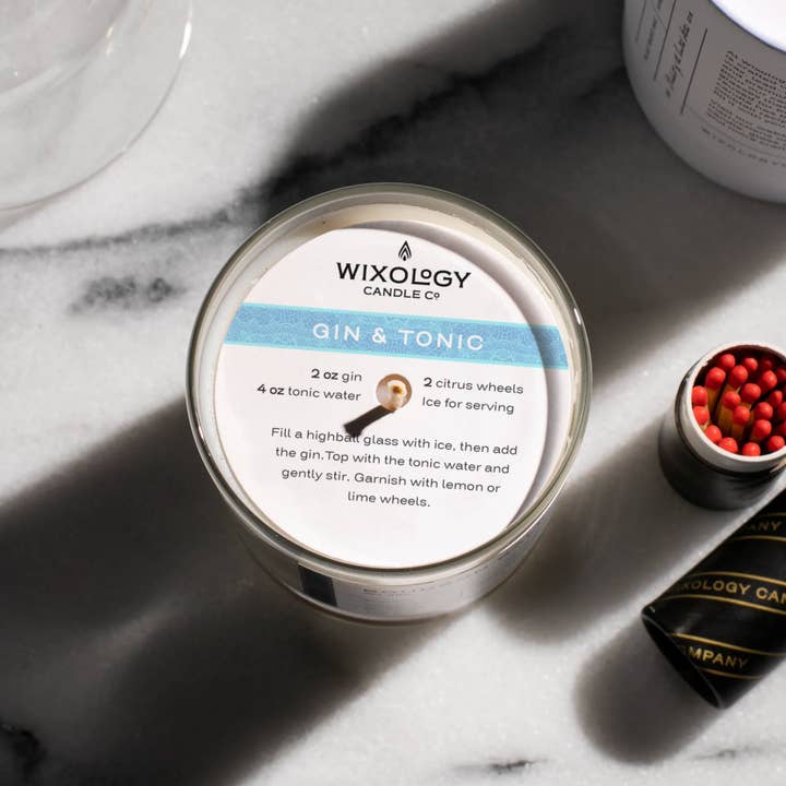 Wixology Candle Company - Wholesale Jar/Filled Candle - Gin & Tonic Cocktail Candle - Reusable 7 oz. glass3
