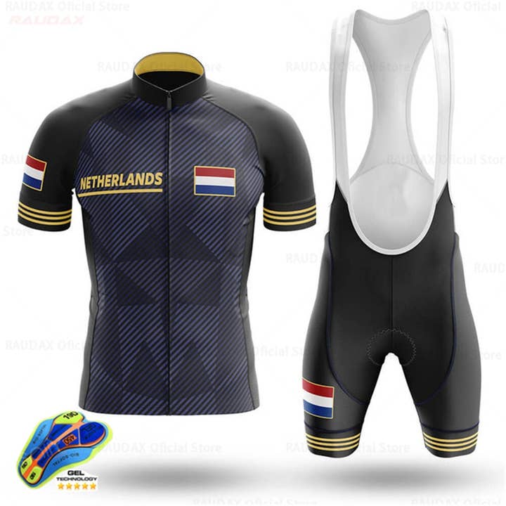 Netherlands Men's Cycling Jersey Bib Short Kit for wholesale on Faire
