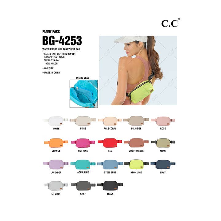 Hana - Wholesale Belt Bag - Women's - C.C Water Proof Mini Fanny Belt Bag