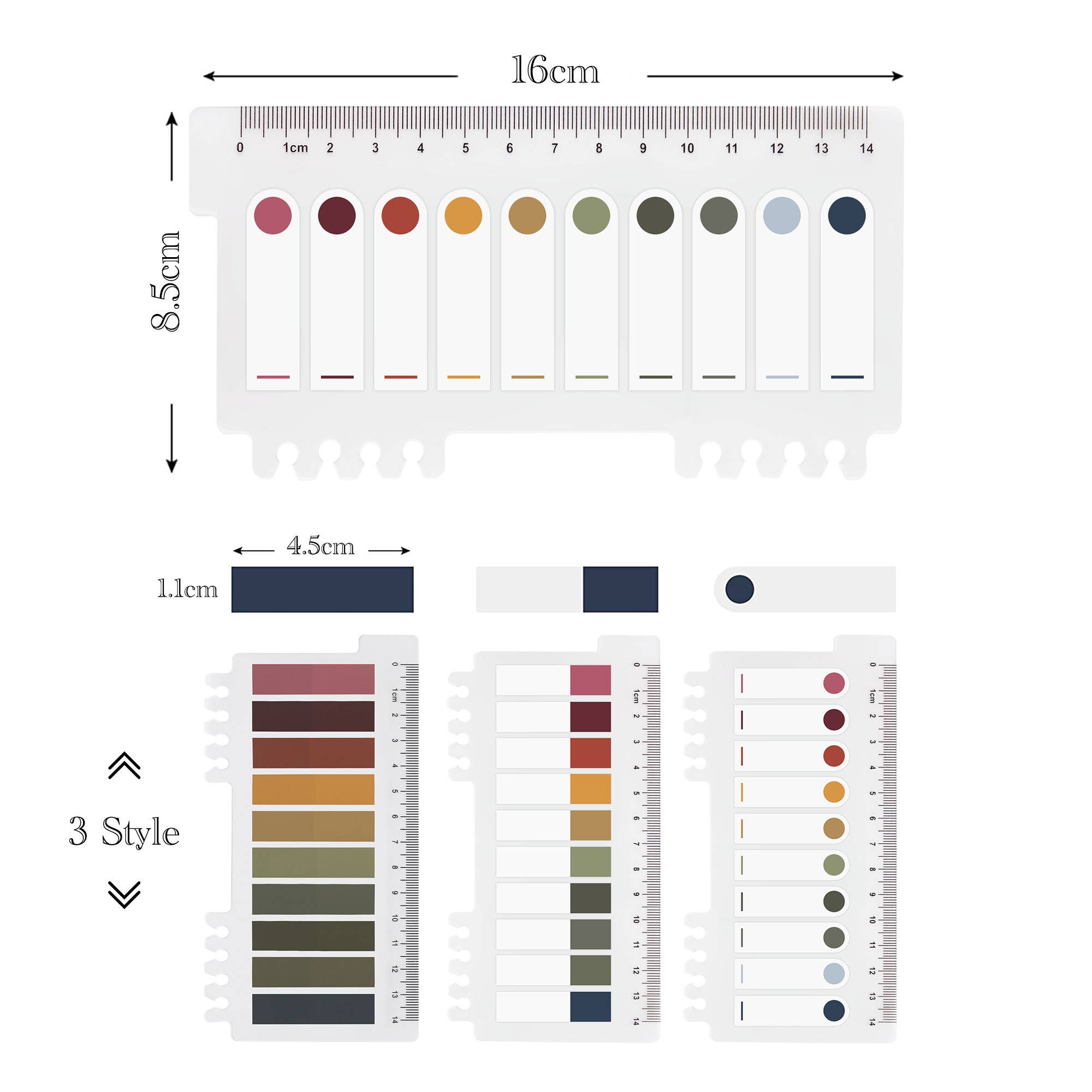 Ordinate – wholesale Bookmark – Dusk Morandi Tabs and writable sticky notes Ordinate8