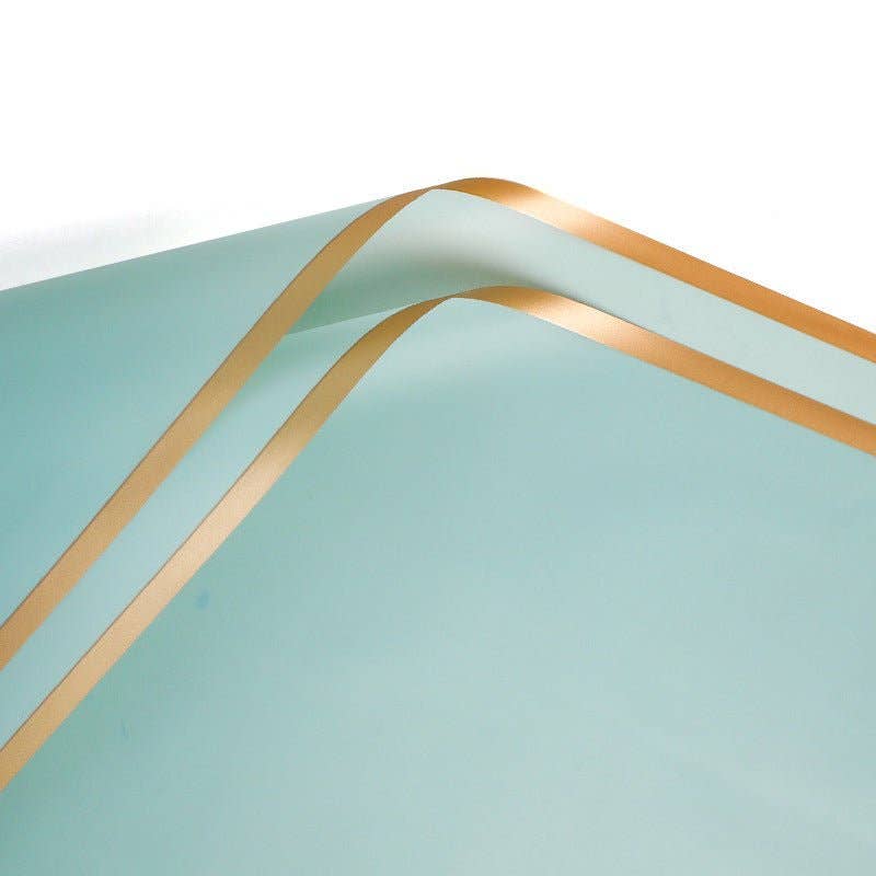 Elegant Design Supply – papel de embrulho por atacado – Papel de Presente Impermeável com Flores e Borda Dourada (20 Folhas por Pacote)17