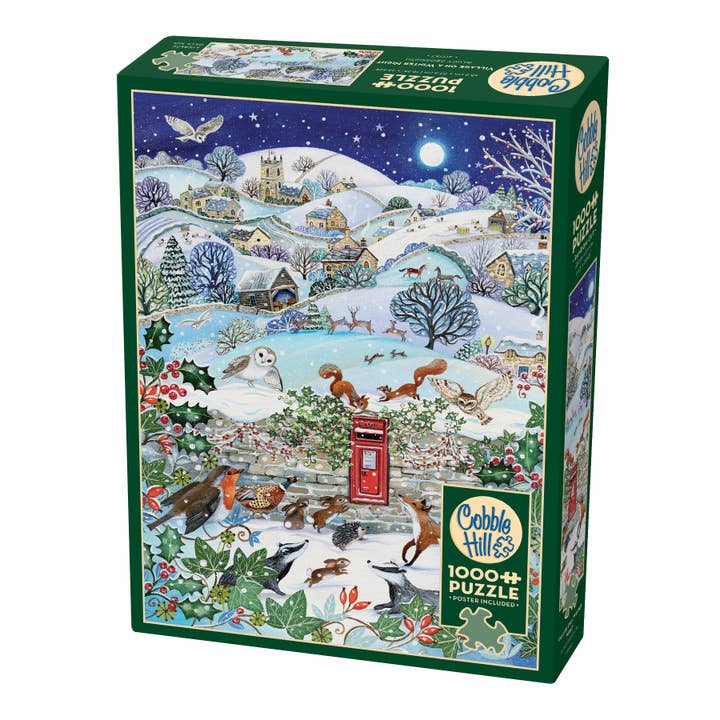 Village on a Winter Night 1000pc Puzzle for wholesale by Outset Games and Cobble Hill Puzzles