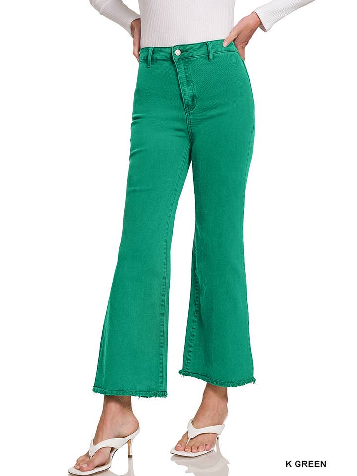 42POPS - Vendita all'ingrosso Jeans - Donna - ",,...._ Pantaloni Dritti a Gamba Larga con Orlo Sfrangiato e Lavaggio Acido10