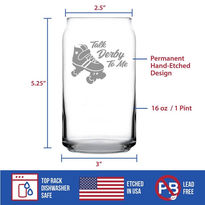 bevvee - Wholesale Beer Glass/Mug - Talk Derby Beer Can Pint Glass - Roller Derby Gifts3