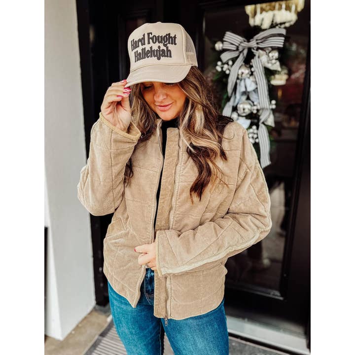 Al + Gray Graphic Tees - Wholesale Trucker Hat - Women's - Hard Fought Hallelujah Trucker Hat