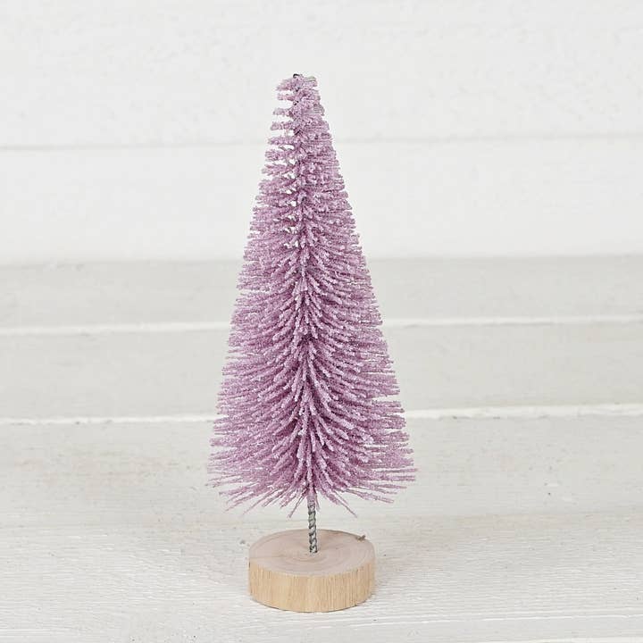M32704-8inH Macaron theme bottle brush tree-Lilac for wholesale by Holiday Depot Inc.