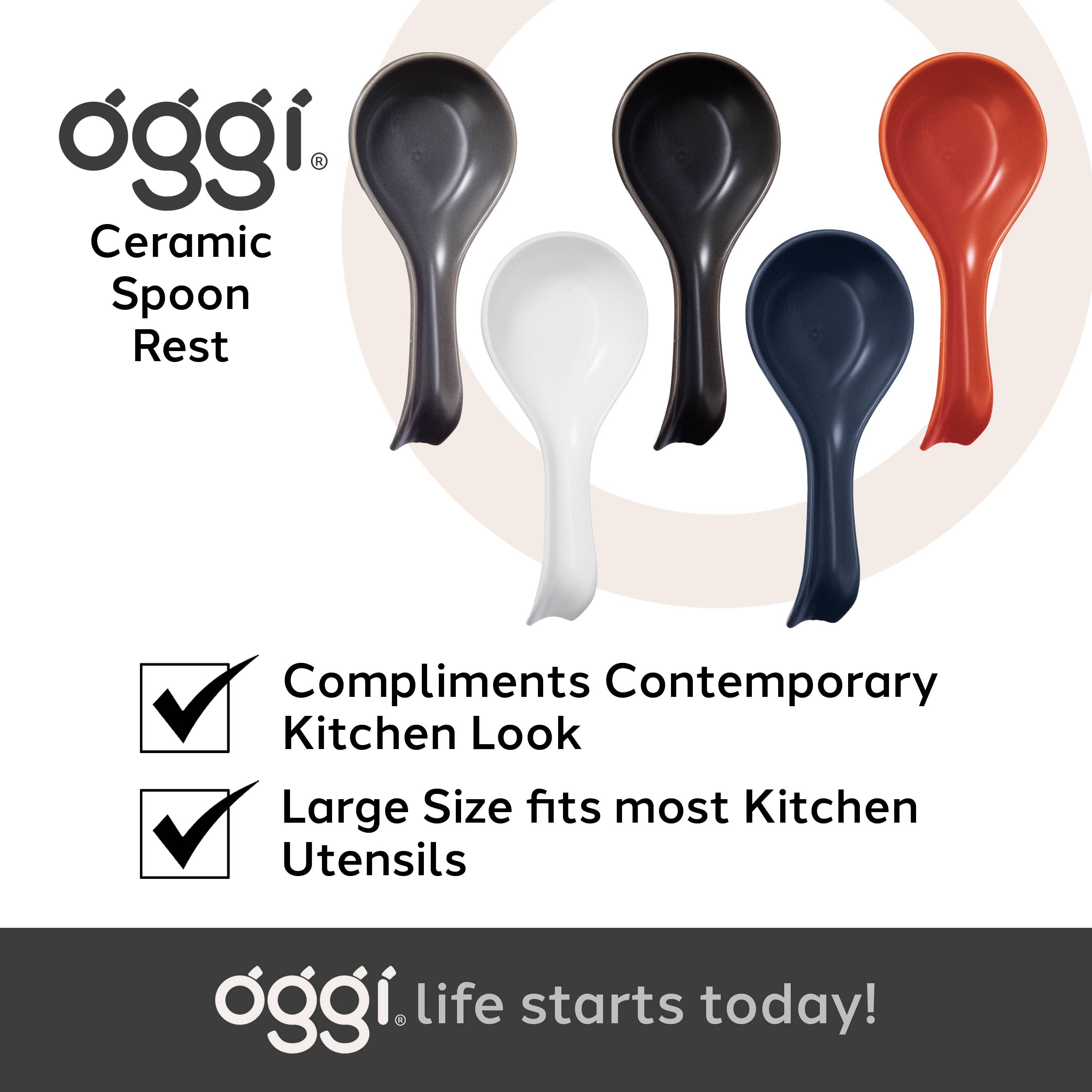 Oggi - Wholesale Spoon Rest - Spoon Rest Ceramic (8.5" x 4.5")16