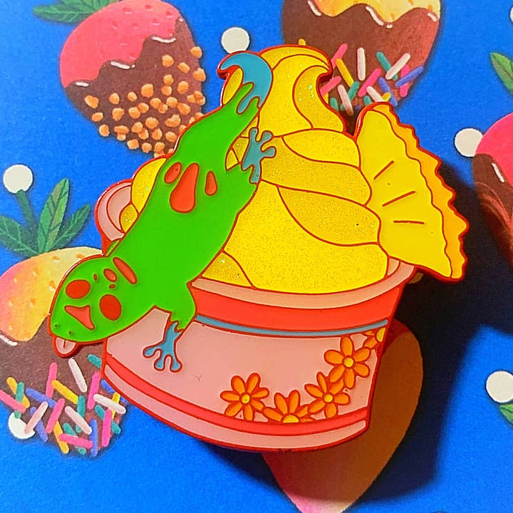 Day gecko dole whip hard enamel pin for wholesale by OnigiriArt