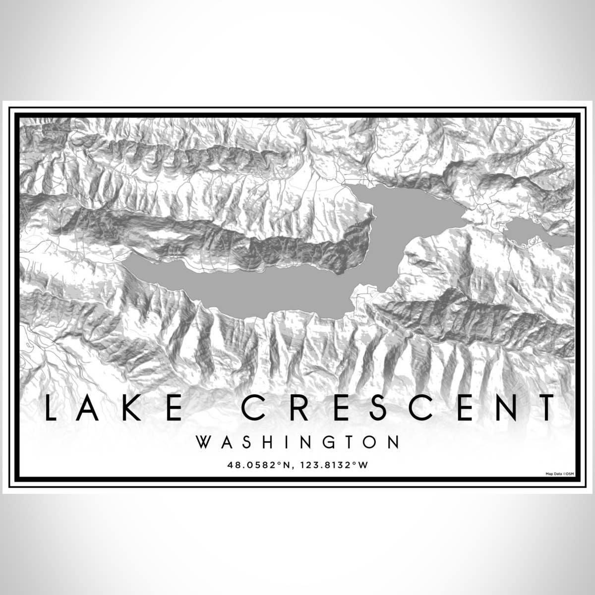 JACE.design - Wholesale Art Print - Lake Crescent WA Map Print Classic3