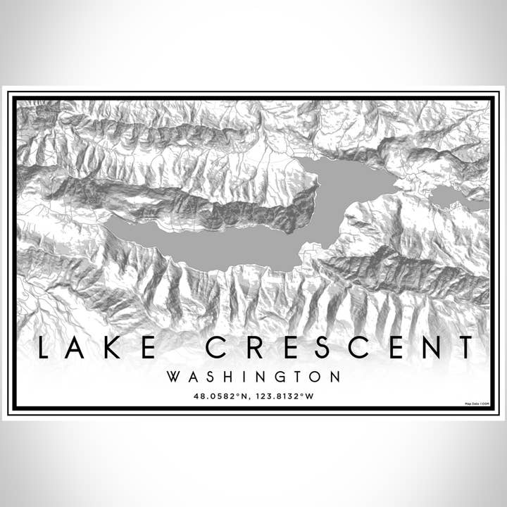 JACE.design - Wholesale Art Print - Lake Crescent WA Map Print Classic3