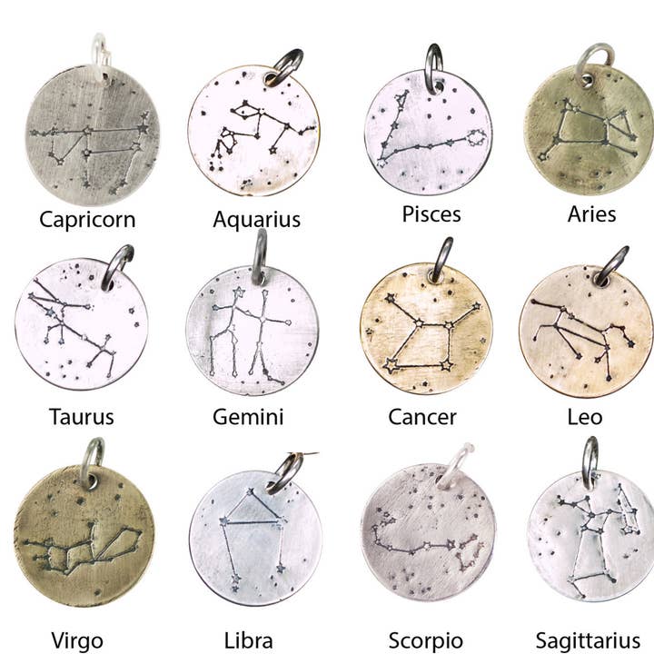 Breloque de constellation du signe de naissance du zodiaque uniquement pour la vente par Krista Tranquilla Studio