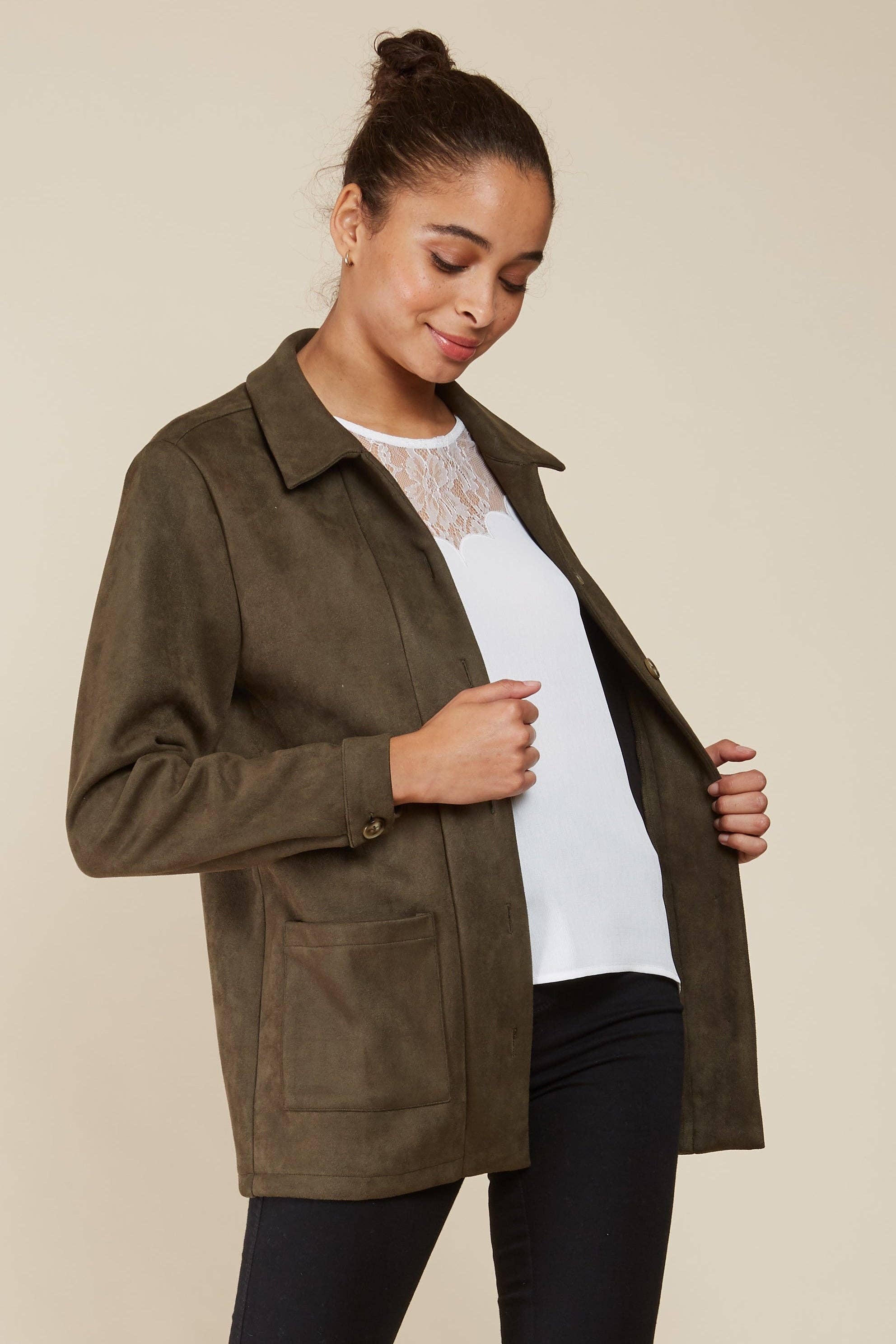Andy & Lucy - Wholesale Jacket - Women's - VERA - Workers' style jacket in soft suede10