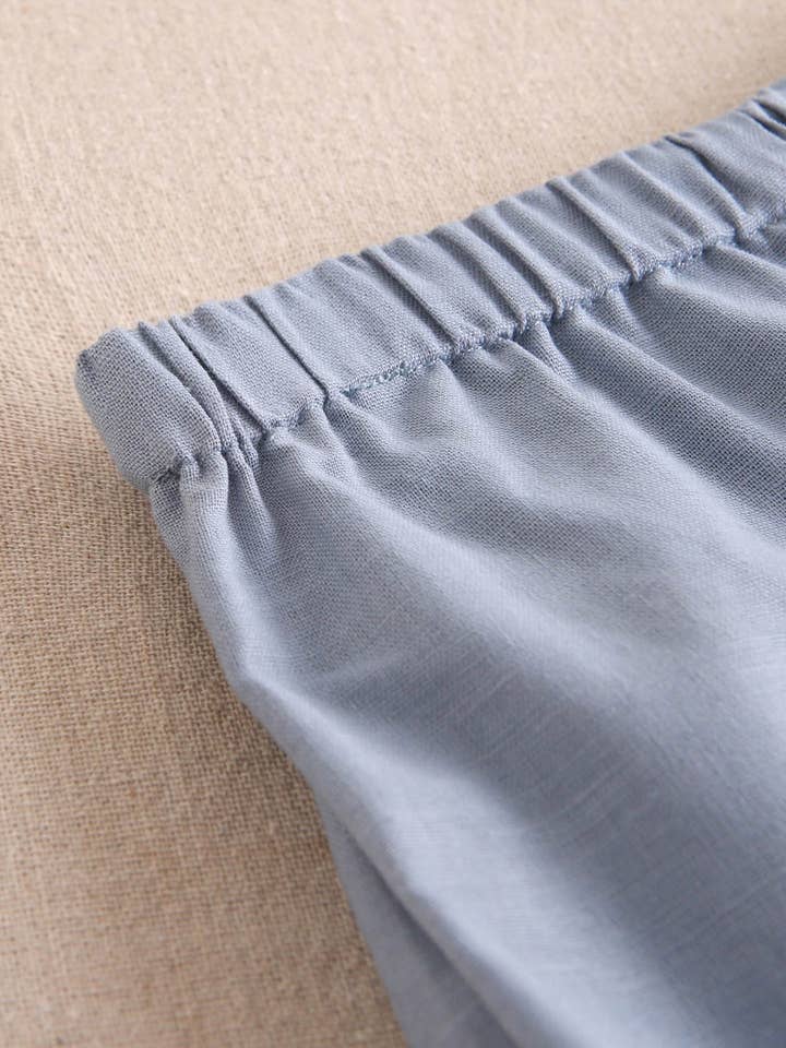 Dadati – Engroshandel Top- og shortssæt – til baby – Sæt til baby dreng med lyseblå gingham skjorte og shorts5