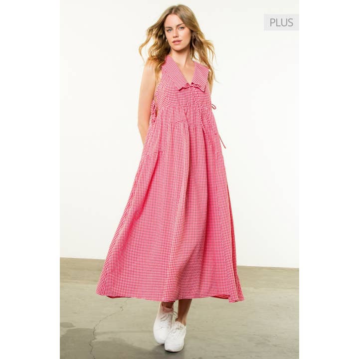 Mouwloze geruite jurk /Maat XL/ voor wholesale door THML