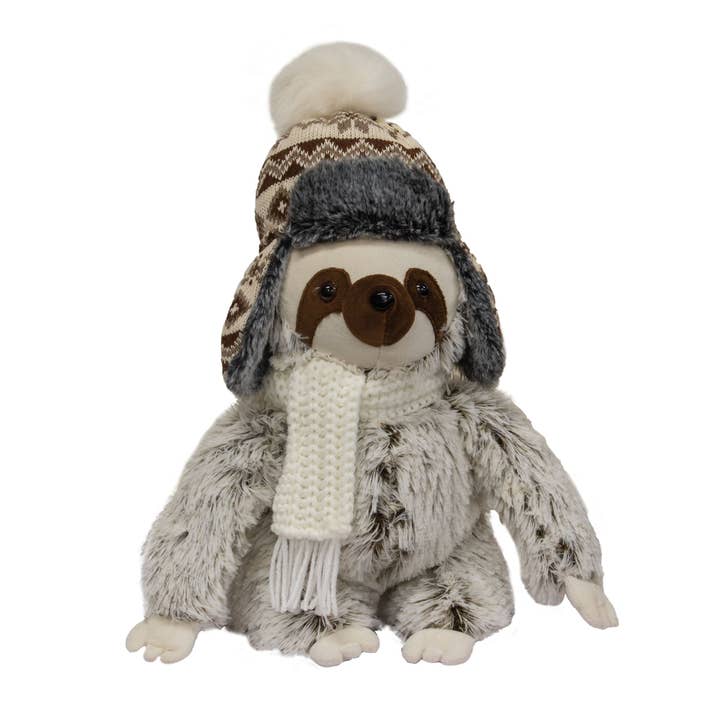 Bright Ideas - Vente Décoration de Noël - Paresseux d'hiver assis nordique brun