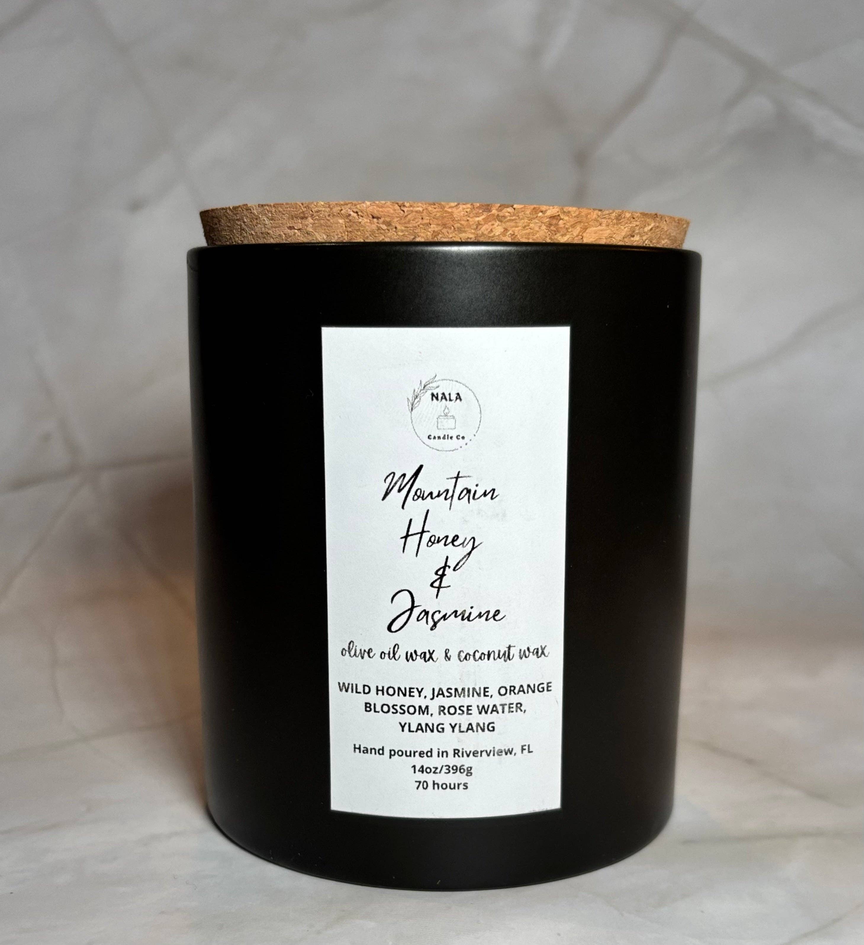 Nala Candle Co - Wholesale Jar/Filled Candle - MOUNTAIN HONEY & JASMINE 14oz CANDLE0