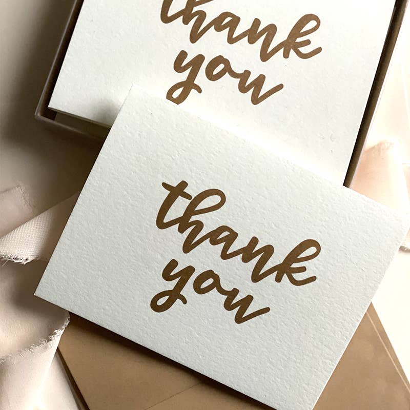 Stack Paper Press - Wholesale Thank You Card - Thank You Card Set - Gold2