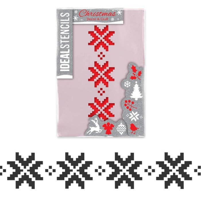 Scandinavian Snowflakes Border Stencil for wholesale by Ideal Stencils
