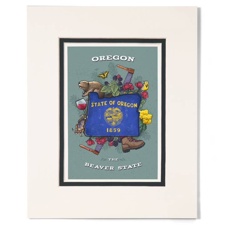 STAMPE OPACHE Oregon, Tesoro di Stato, Serie Statale per la vendita all'ingrosso da parte di Lantern Press