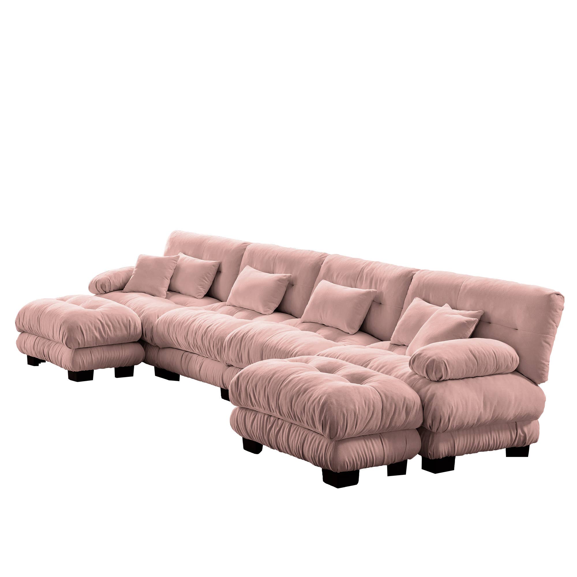 39F Inc. - Wholesale Sofa - Modular U-Shaped 4-Seat Green Chenille Sectional Sofa24