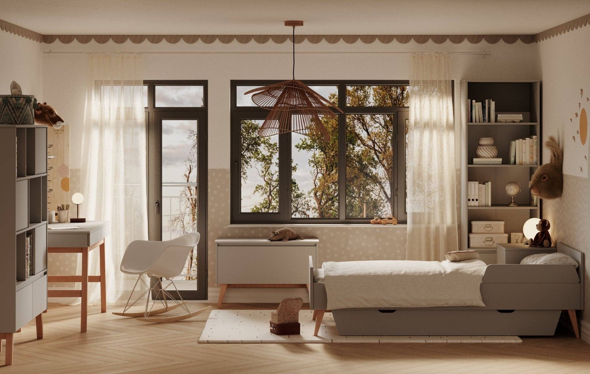 SCANDINAVIAN STORIES by MARTON - Wholesale Desk Set - Sara high desk + 2 drawer, White color4