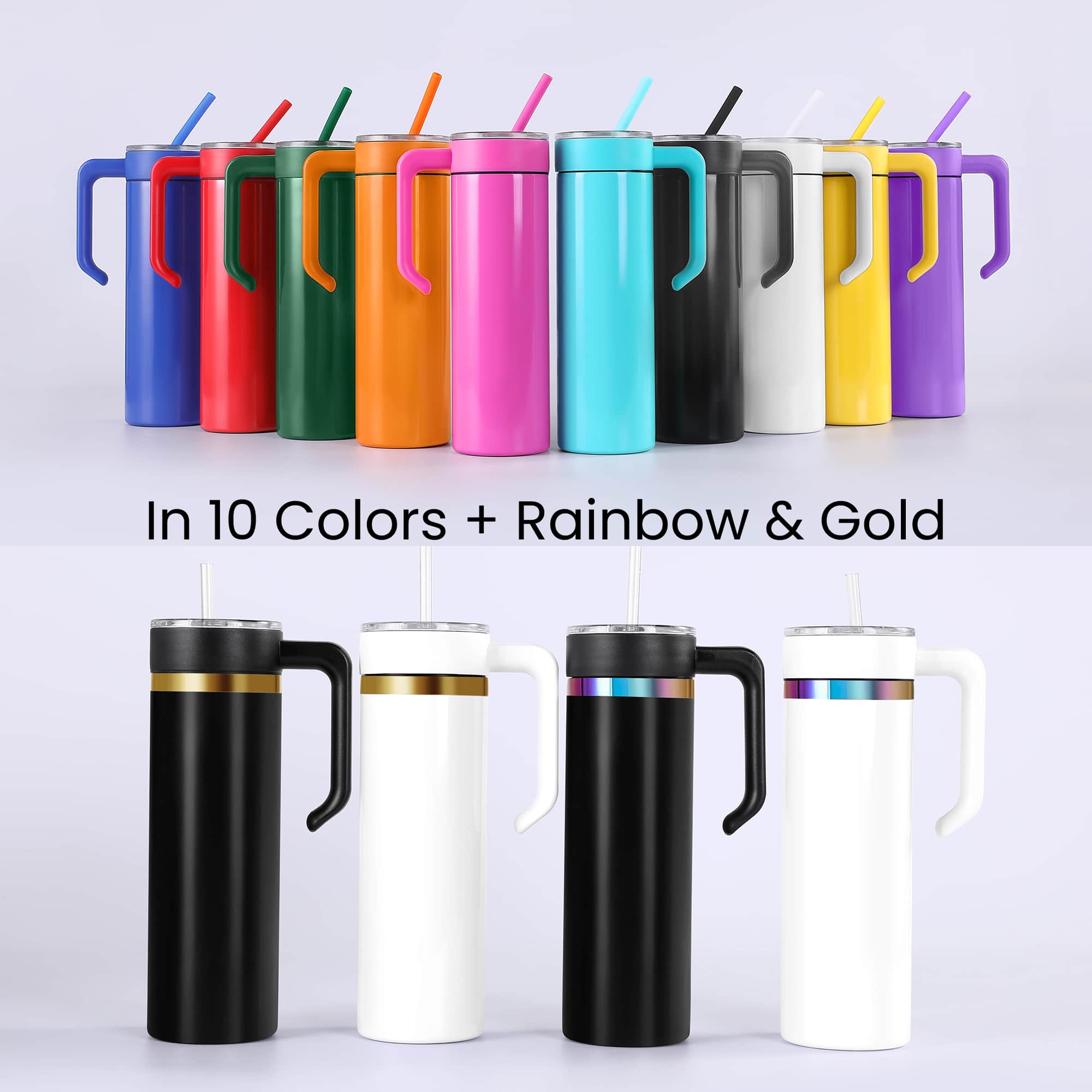 MakerFlo - Wholesale Insulated mug/tumbler - 20oz Skinny Gold9