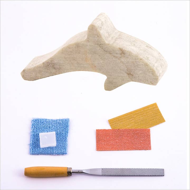 Studiostone Creative - Wholesale DIY Craft Kit - Kids - Orca Soapstone Carving and Whittling—DIY Arts and Craft Kit. All Kid-Safe Tools and Materials Included. For kids and adults 8 to 99+ Years.