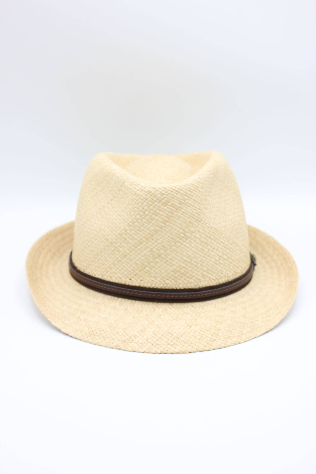 Hologramme Paris – Großhandel Strohhut – Herren – Panama Original Strohhut mit kontrastierendem Lederband2