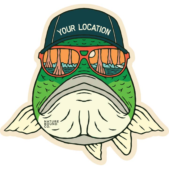 Sticker met grote mondbas | Groen voor wholesale door Nature Bound Co