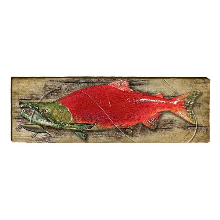 Sockeye Salmon | Stampa artistica murale su vero legno per la vendita all'ingrosso da parte di Mill Wood Art