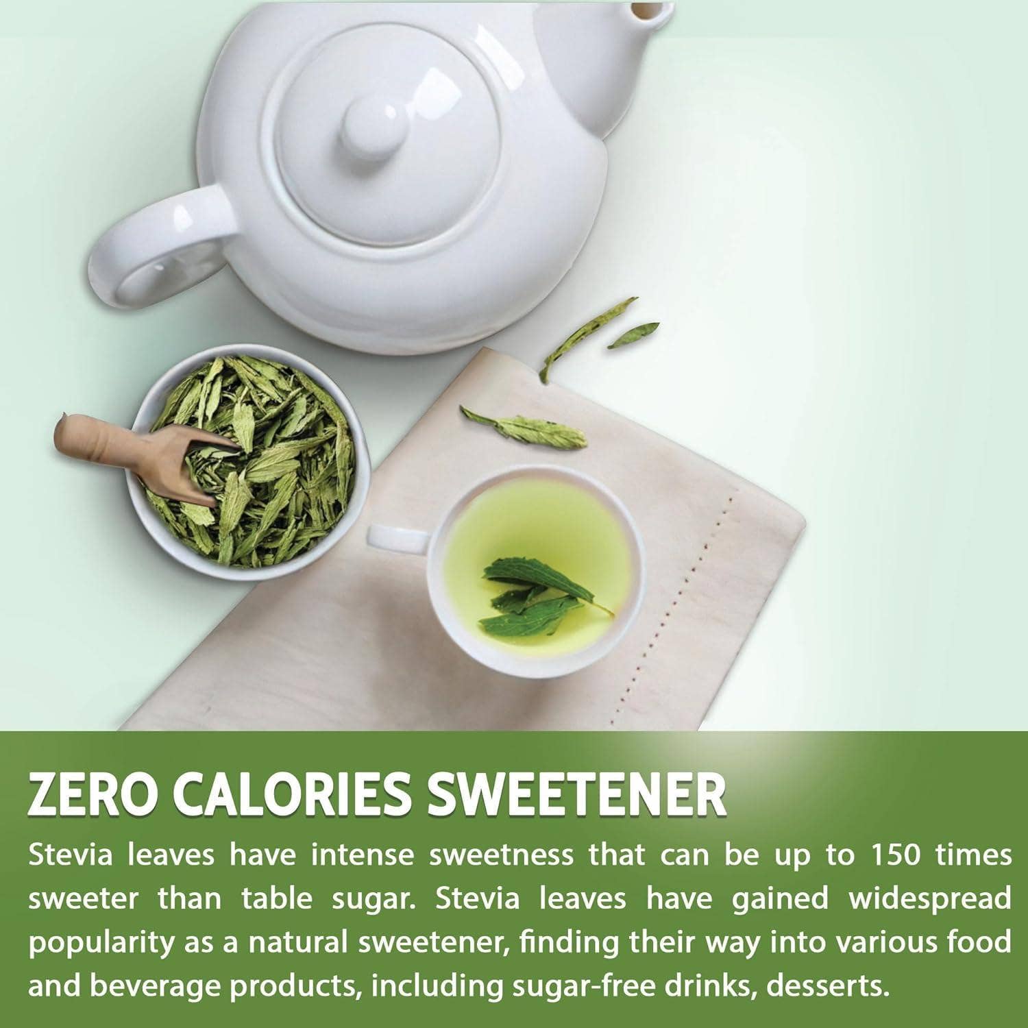 Naomi's Happy Place Shop - Wholesale Health/Detox Tea - Stevia Leaf, Whole Dried Leaves, Tea Bags, Powder, 100% Natural and Pure from Stevia Leaves. Sugar Substitute for Tea, Coffee. Loose Leaf Stevia Herbal Tea. Zero Calorie Sweetener. No Sugar, No Caffeine, No Gluten, Vegan.5