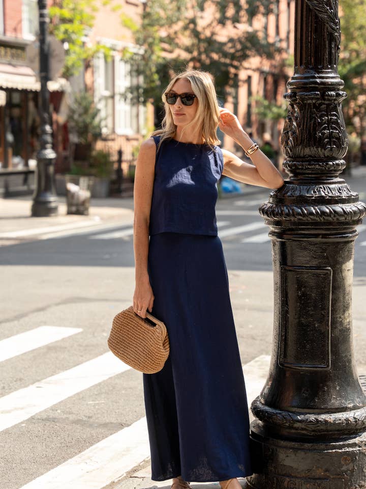 Ensemble jupe longue bleu marine pour la vente par Sail to Sable