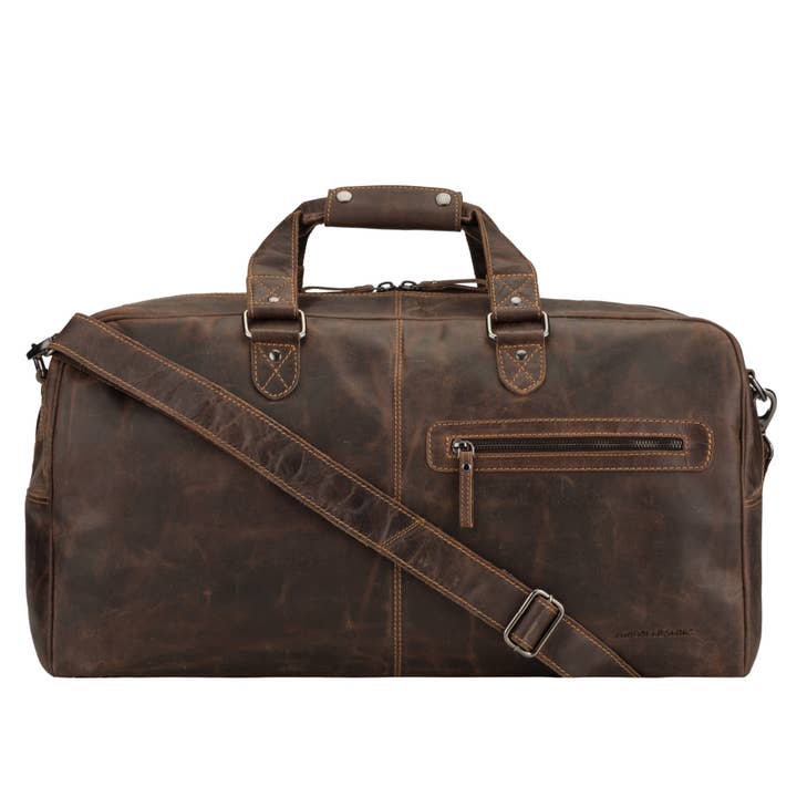 Hudson Leather Duffle Bag – Unisex – Brown for wholesale by Minori Leather
