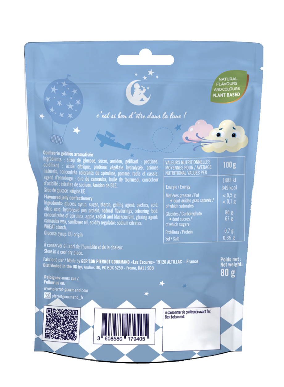 Pierrot Gourmand - Vendita all'ingrosso Caramelle gommose - Sacchetto richiudibile da 80 g di caramelle gommose Cumulo2