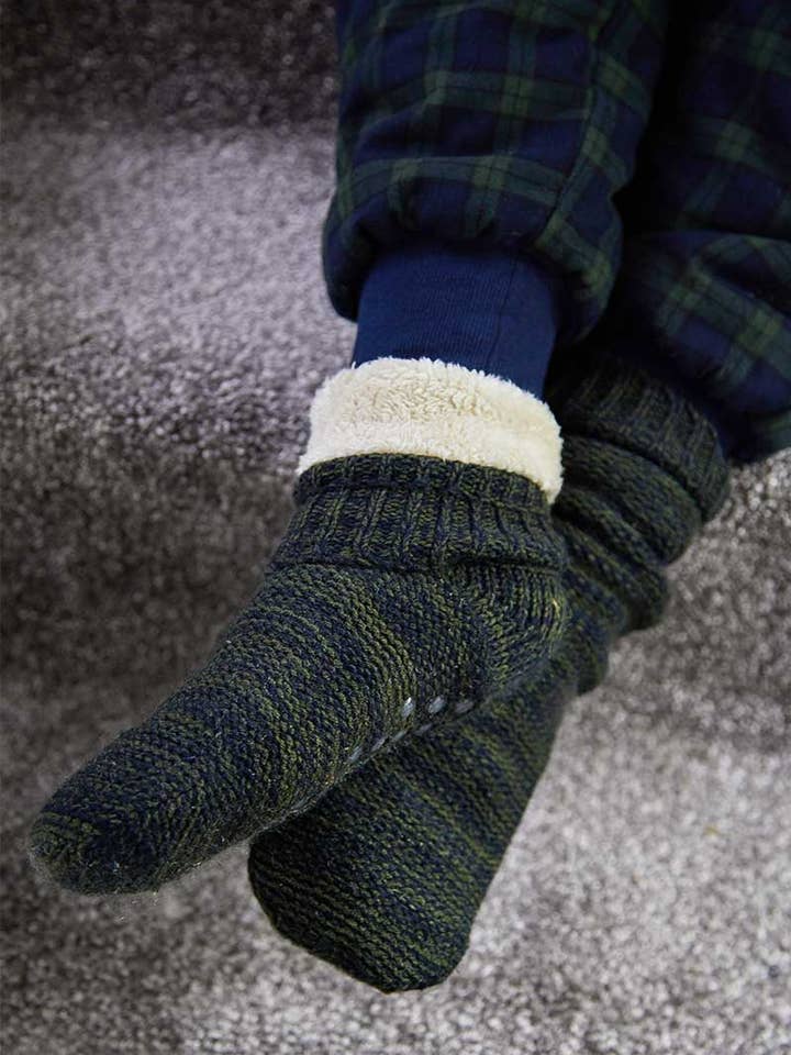 Donegal Fleece Lined Socks - Irish Blackberry for wholesale by Lee Valley Ireland