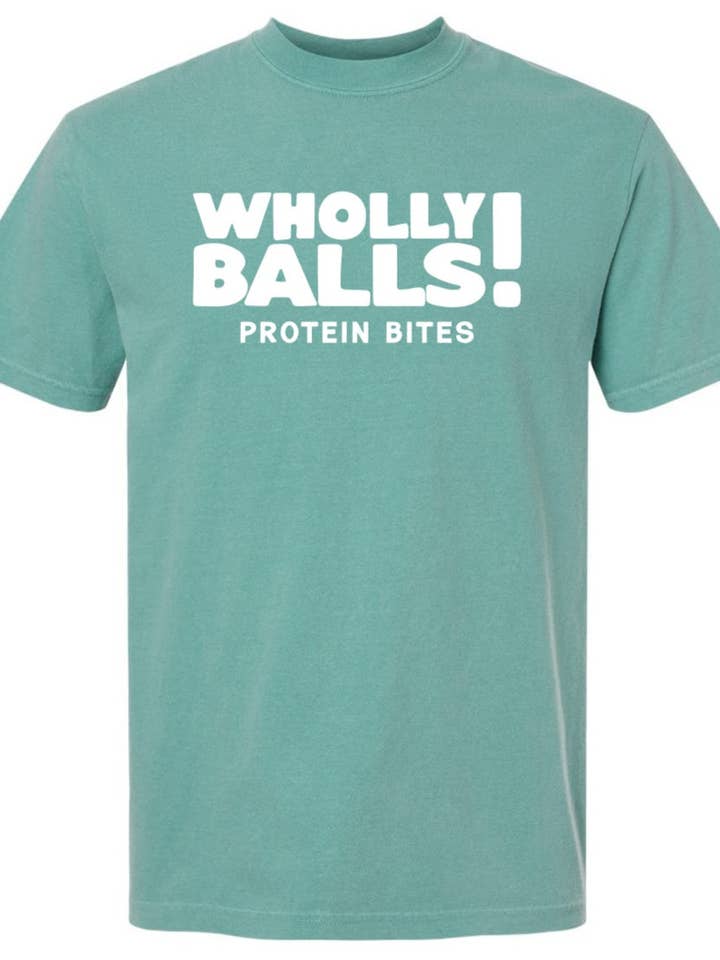 Wholly Balls! - Wholesale Screen Printed T-Shirt - Unisex - Wholly Balls! Comfort Colors Heavyweight T-Shirt- Seafoam