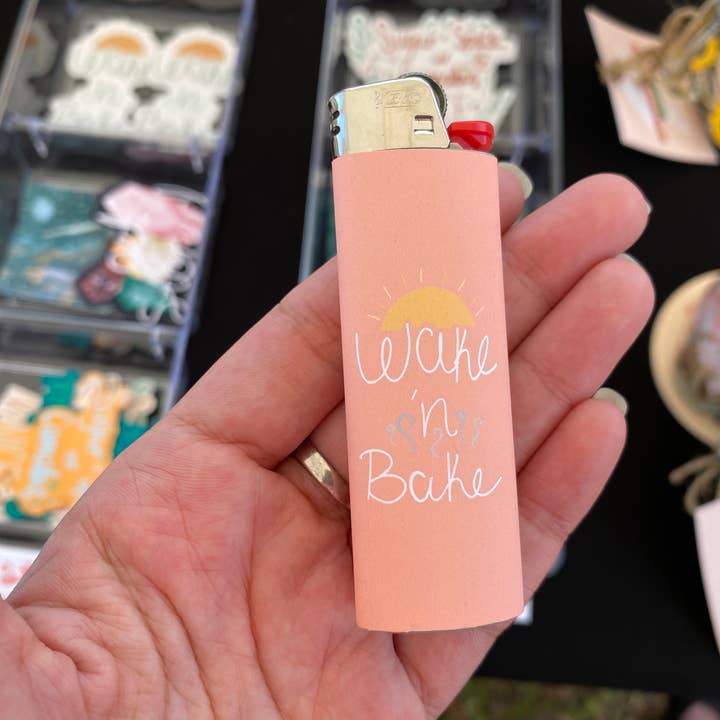 Sketching Press Greetings - Wholesale Lighter - Wake N Bake Vinyl Lighter Wrap