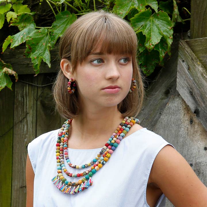 WorldFinds - Wholesale Hoop Earrings - Kantha Mini Hoops