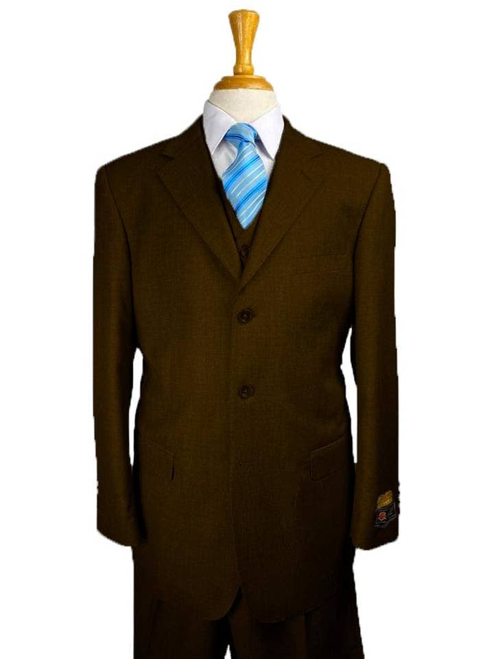 Plus Size Mens Suits - Plus Size Business Suits Brown for wholesale by Alberto Nardoni