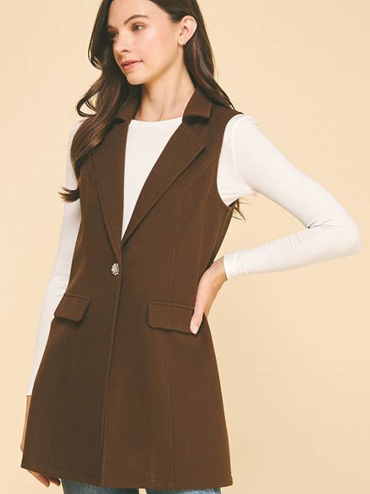 Bürstenlanger Blazer-Mantel-Stil Weste für den Großhandel von MintChoco