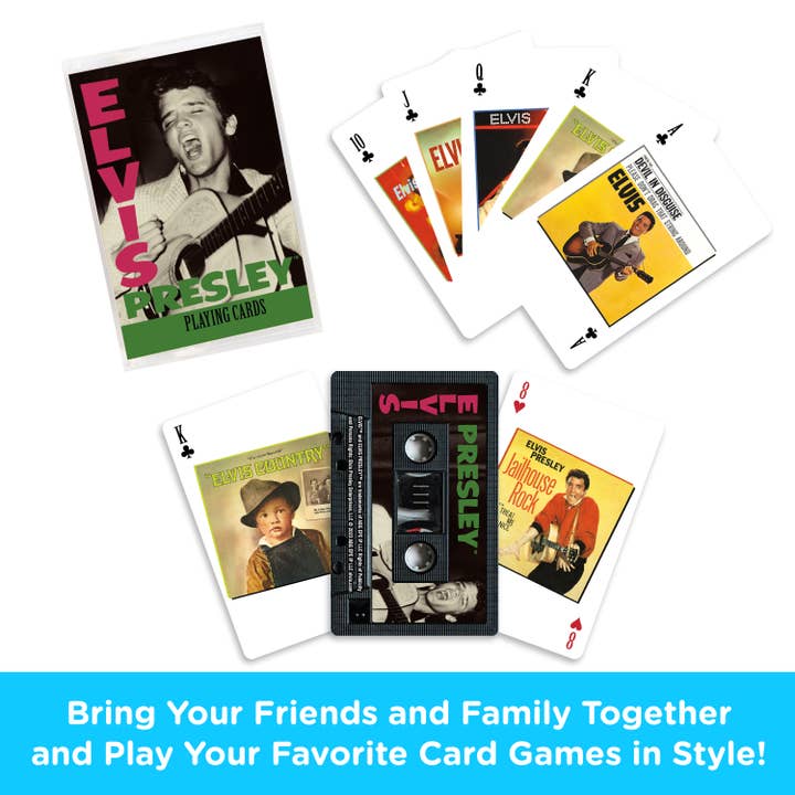 AQUARIUS, GAMAGO, ICUP, & ROCK SAWS by NMR Brands - Wholesale Playing Cards - Elvis Presley Cassette Playing Cards