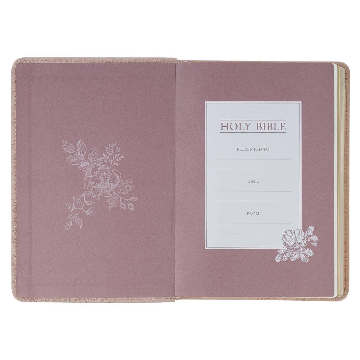 Christian Art Gifts - Wholesale Religion - KJV Bible Compact Faux Leather, Pink 20253
