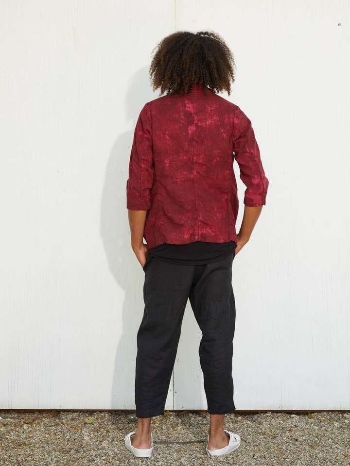 Blazer de lino RSN Char para venta al por mayor de Marina Leight Atelier