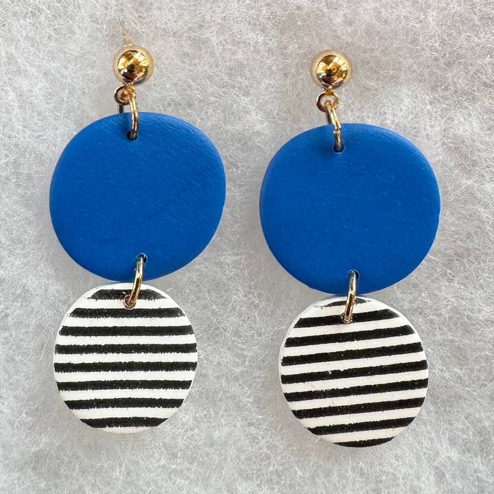 Jacinda | Stripe Pop Dangle Earrings (in 5 colors) for wholesale by Understated Clay