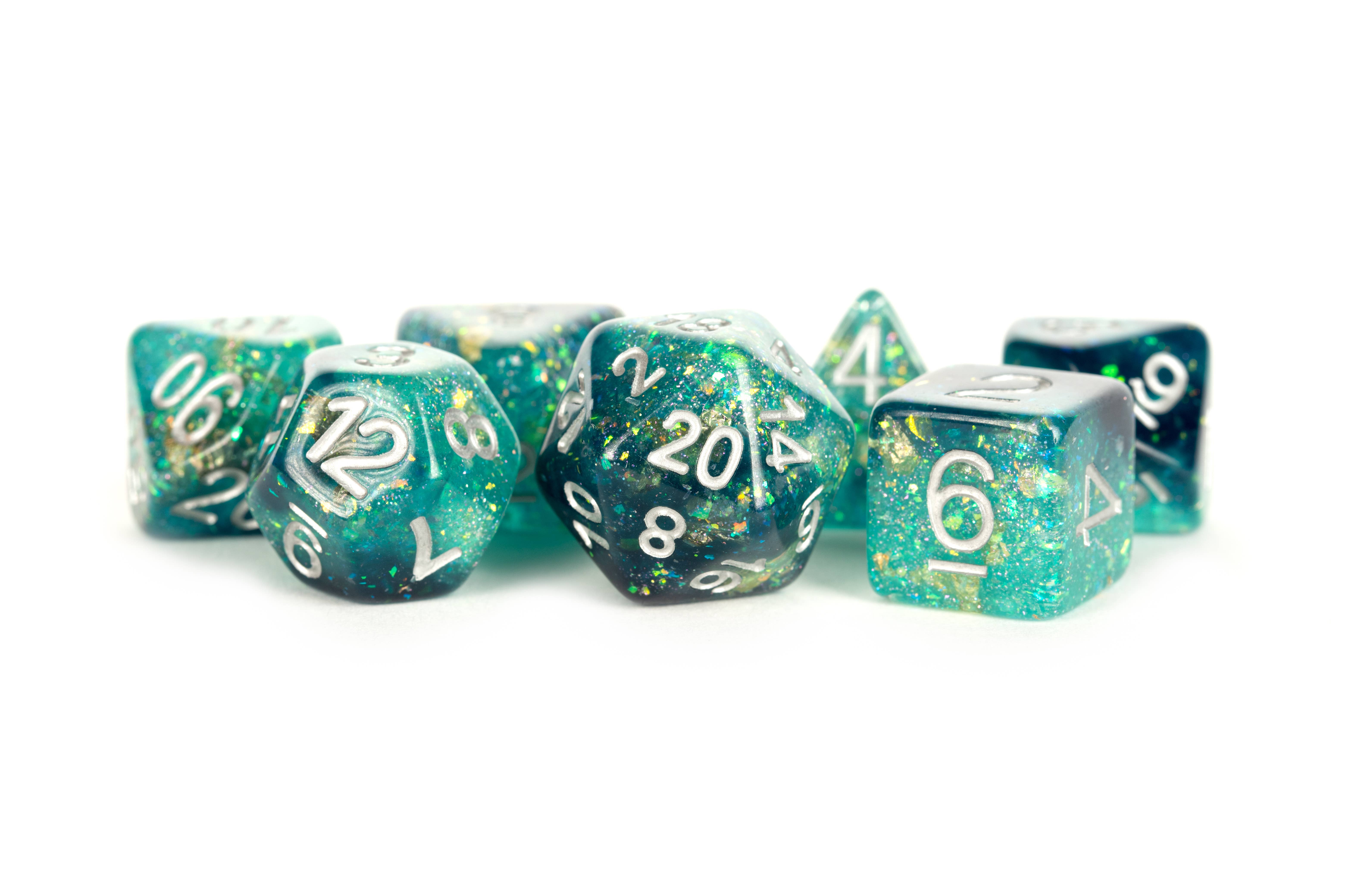 FanRoll by Metallic Dice Games – Engroshandel Terninger – Farverig evig harpiks polyhedral DND terningssæt (4 farver)2