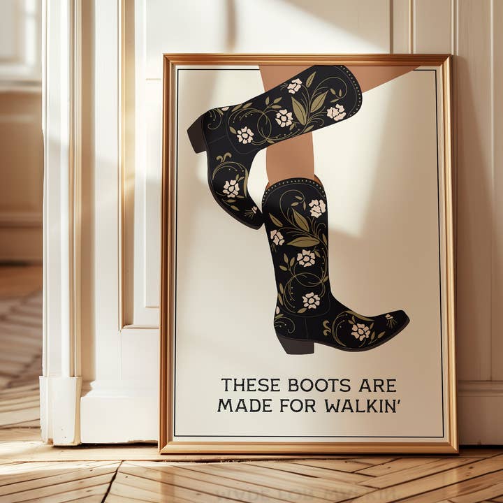 Estas Botas Foram Feitas Para Andar Impressão Moderna Ocidental III por atacado de Paperly Creative Co