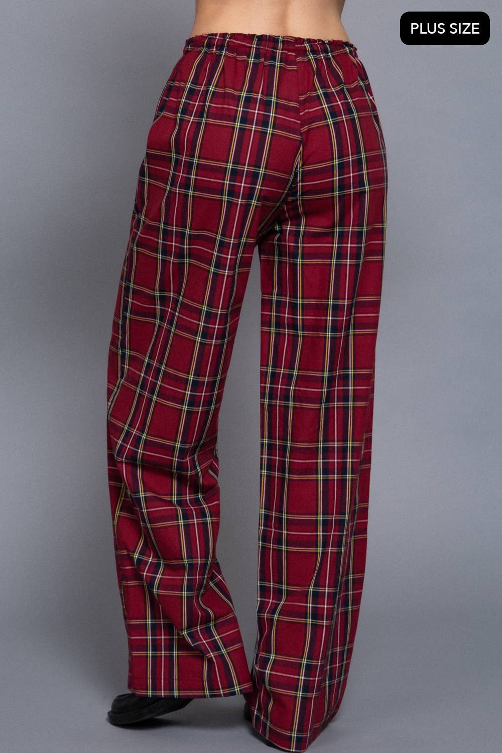 Active Basic | Active USA - Wholesale Pants - Women's - [PLUS SIZE] Wide Leg Plaid Woven Pants10