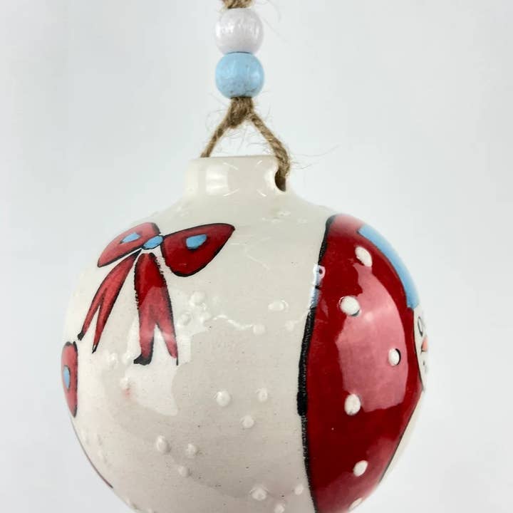 Pamoose - Wholesale Ornament - Handmade Turkish Christmas Ornament - Snow Pal & Ribbons