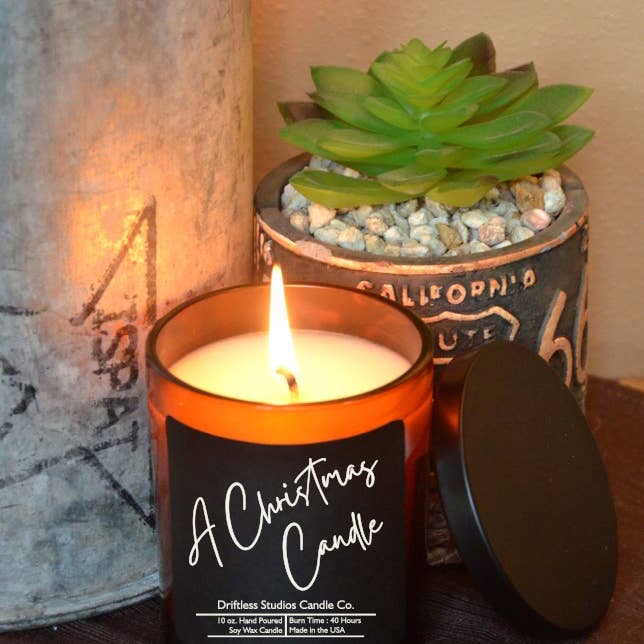 Driftless Studios - Wholesale Jar/Filled Candle - A Christmas Candle Soy wax Candles - 10oz Candle With Lid