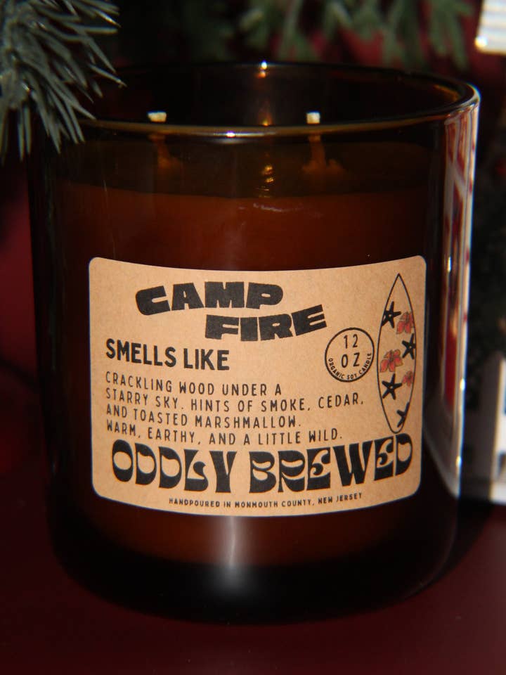 Large Campfire Soy Candle for wholesale by Oddly Brewed